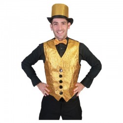 Gilet doré à paillettes homme taille L/XL