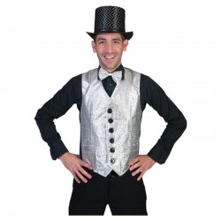 Gilet argenté à paillettes homme taille L/XL