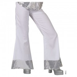 Pantalon pattes d'éléphant blanc à sequins femme taille L