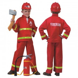 Déguisement de pompier rouge enfant - Taille 164 cm