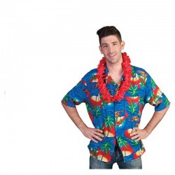 Chemise Tahiti Hawaï bleu et rouge taille XXL