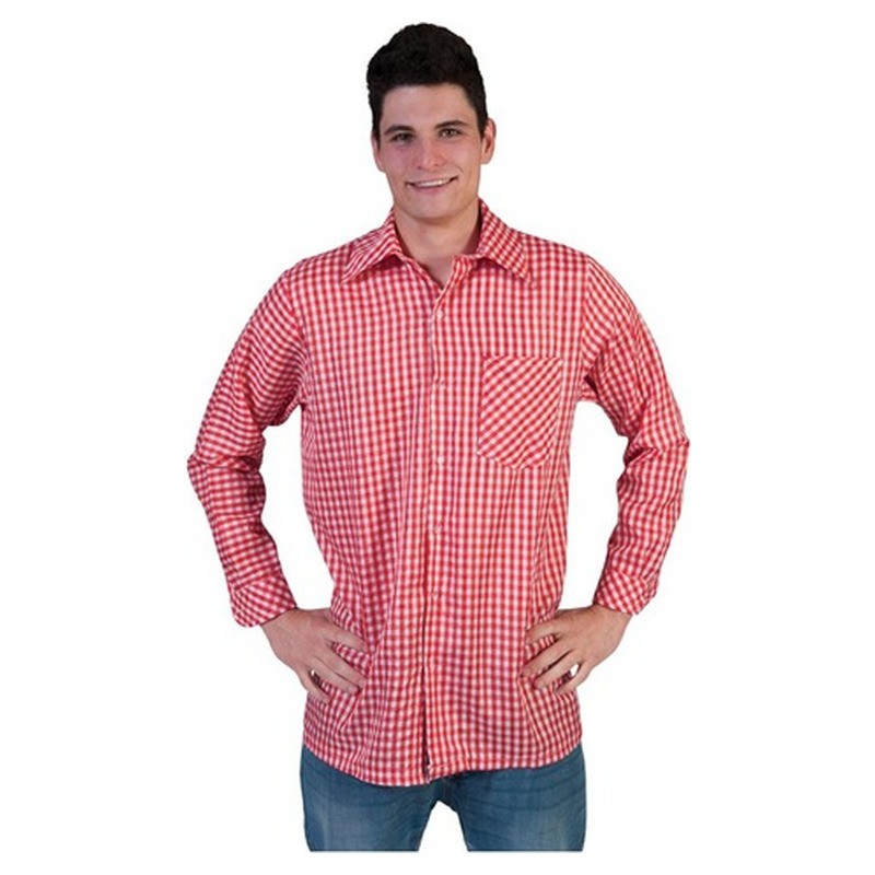 Chemise à carreaux rouge & blanc taille M/L