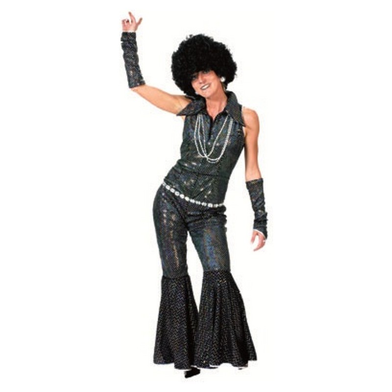 Combinaison disco à séquins noir femme taille L