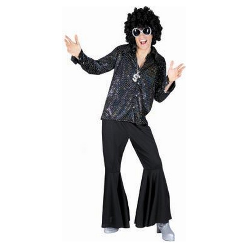 Pantalon pattes d'éléphant noir homme taille M/L