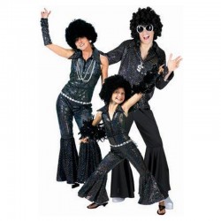 Combinaison disco pour enfant à sequins noir T1M28