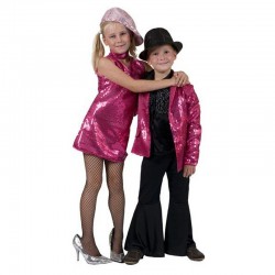 Veste disco pour enfant à sequins fuchsia, taille 1m64