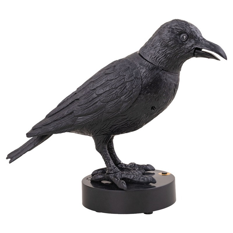 Corbeau ensorcelé horreur lumineux sonore motorisé 22x24cm