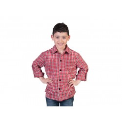 Chemise à carreaux rouge et blanc enfant taille 164cm