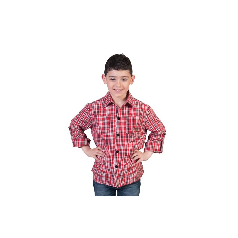 Chemise à carreaux rouge et blanc enfant taille 164cm