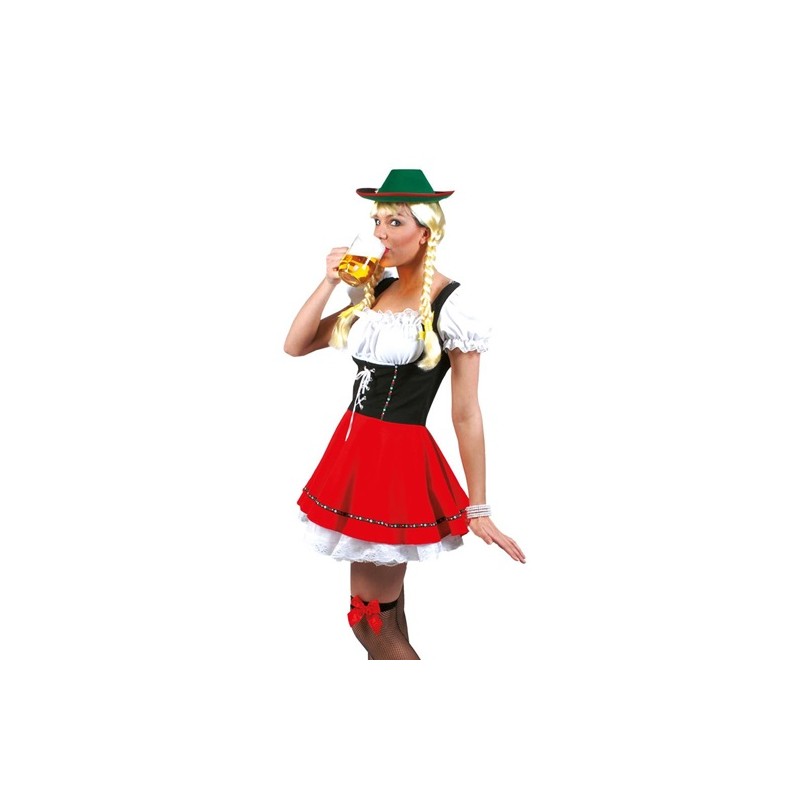 Déguisement de tyrolienne rouge taille S/M