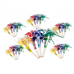 Lot de 25 cornes trompettes multicolores 31 cm