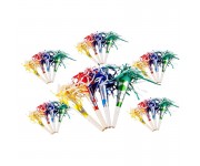 Lot de 25 cornes trompettes multicolores 31 cm