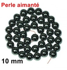 Perle Aimantée Hématite Noir 10 mm