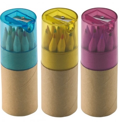 Boite de 12 crayons de couleurs avec taille-crayons