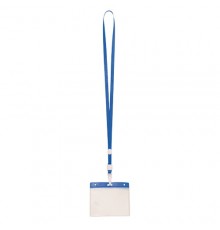 Lanyard Porte-Badge "Maes" 10,5 x 7,5 cm bleu