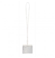 Lanyard Porte-Badge "Maes" 10,5 x 7,5 cm blanc