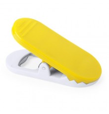 Ouvre bouteille clip "Lambra" jaune