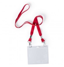 Lanyard porte-badge "Cail" rouge