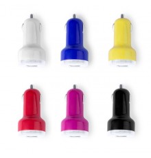 Chargeur de voiture USB "Denom" de coloris différents