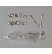 Boucles d'oreilles bulles en verre et décorations
