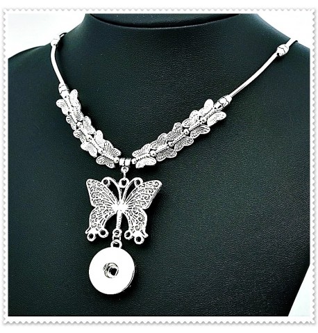 Collier bouton pression Papillons