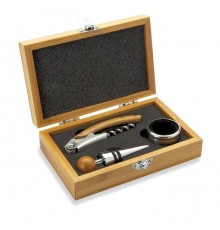 Set à vin en coffret bambou personnalisable 