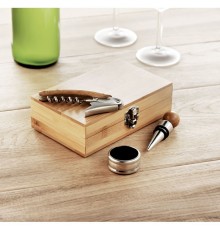 Set à vin en coffret bambou personnalisable 