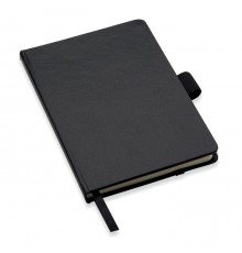 Carnet de format A6 de couleur noire avec stylo bille en métal assorti