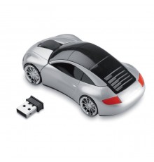 Souris automobile de couleur argenté et finition noir avec récepteur 