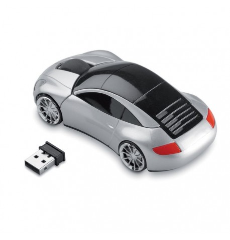 Souris automobile de couleur argenté et finition noir avec récepteur 