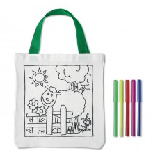 Sac pour enfant personnalisable à colorier avec 5 feutres 