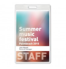 Badge transparent en plastique 