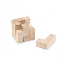 Puzzle en bois  à 7 pièces présenté dans une pochette en coton