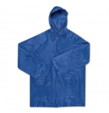 Imperméable en EVA de couleur bleue et transparente 