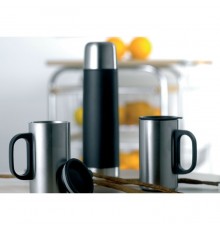 Bouteille isolante noir avec 2 mugs 