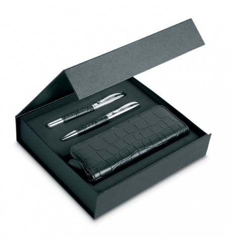 Coffret de parure de stylo à motif crocodile 