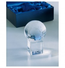 Presse Papier Globe Terrestre en Cristal