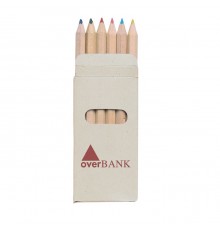 Lot de 6 Crayons de Couleur en Bois