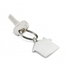 Porte-clés en métal brossé maison 