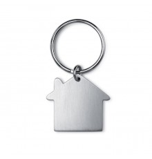Porte-clés en métal brossé maison 