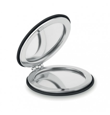 Miroir double à fermeture magnétique de forme ronde en 3 couleurs différentes 