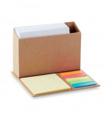 Porte bloc-notes pliable en carton avec des équipements colorés 