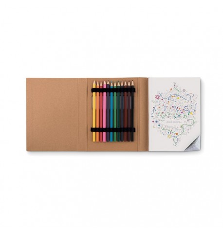 Livre de 15 pages à colorier avec 12 crayons de couleur 