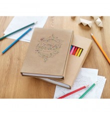 Livre de 15 pages à colorier avec 12 crayons de couleur 