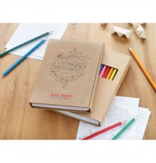 Livre de 15 pages à colorier avec 12 crayons de couleur 