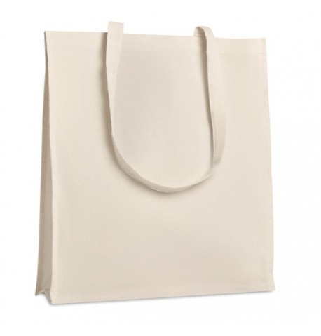 Sac à provisions en coton sergé de couleur beige 