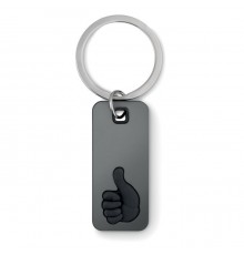 Porte-clés de forme rectangulaire en acier inoxydable en 5 couleurs différentes 
