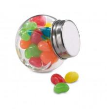 Bonbons multicolores dans un bocal en verre 