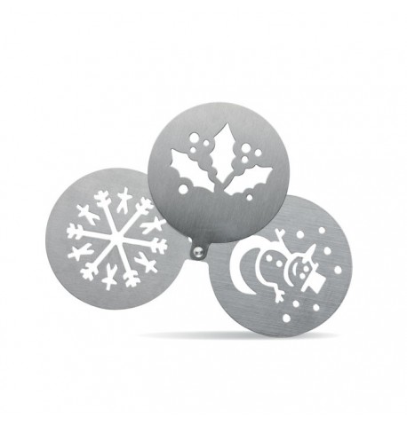 Pochoirs à Café Noël - Lot De 8 Motifs, Diamètre 8,5 Cm, Alimentaire, Réutilisables