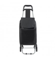 Sac trolley pliable de courses de couleur noire